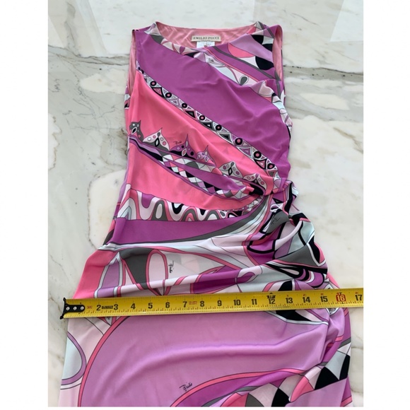 EMILIO PUCCI PINK MULTI PRINT DRESS MODEL 41RL15 SIZE IT 44 / US 10 NWTS! - Picture 12 of 17